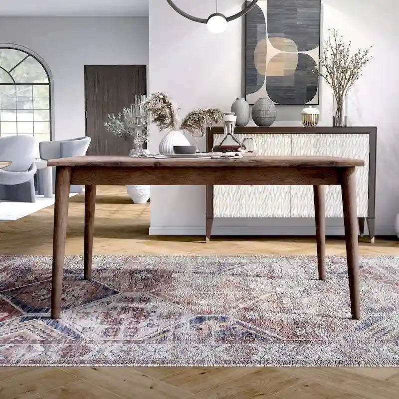 Furniture of America Sevo Table à manger brun de style moderne du milieu du siècle de 59 pouces