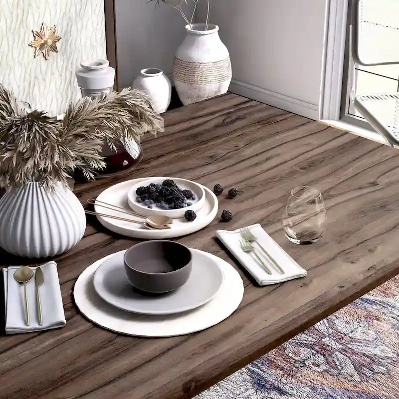 Furniture of America Sevo Table à manger brun de style moderne du milieu du siècle de 59 pouces