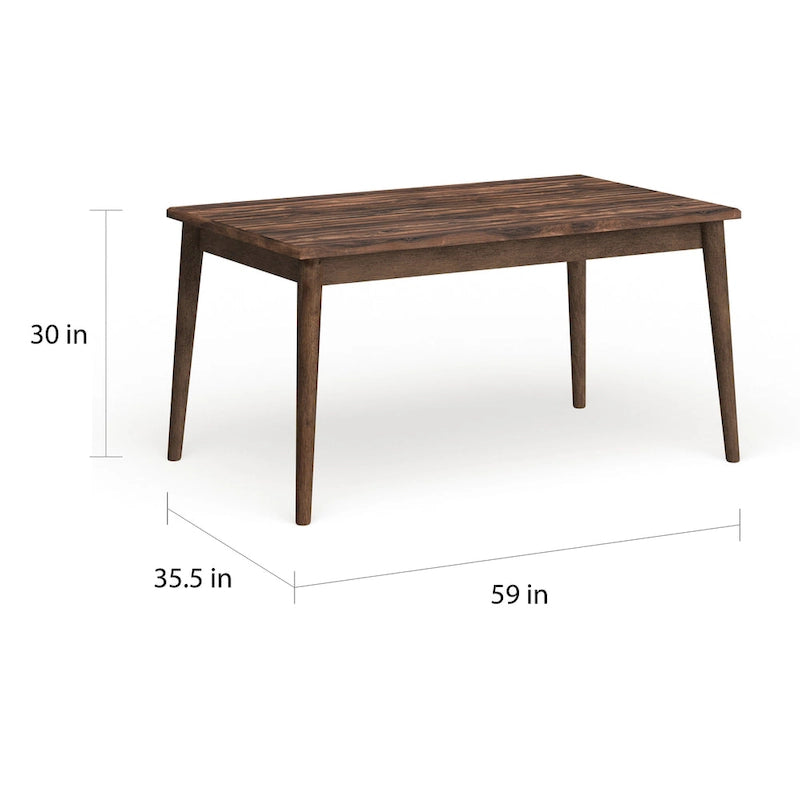 Furniture of America Sevo Table à manger brun de style moderne du milieu du siècle de 59 pouces