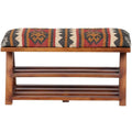 Banc de rangement en bois tapissé de Kilim fait main HERAT ORIENTAL - 30 L x 12,5 P x 16 H