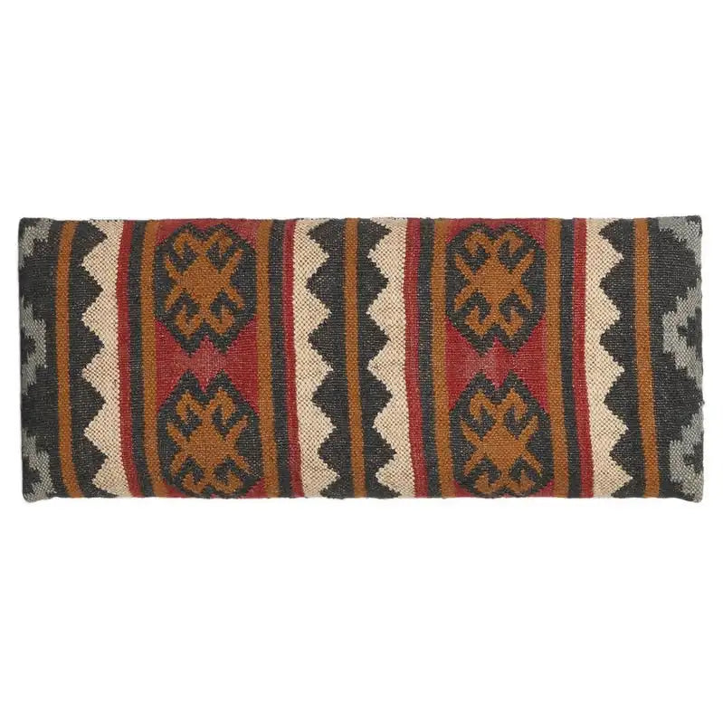 Banc de rangement en bois tapissé de Kilim fait main HERAT ORIENTAL - 30 L x 12,5 P x 16 H