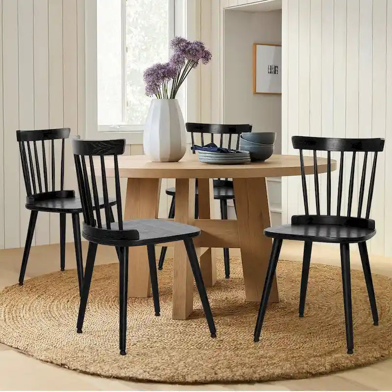 Chaises de salle à manger Windsor de ferme avec dossier à barreaux - 33,3H x 17,4W x 19,7P