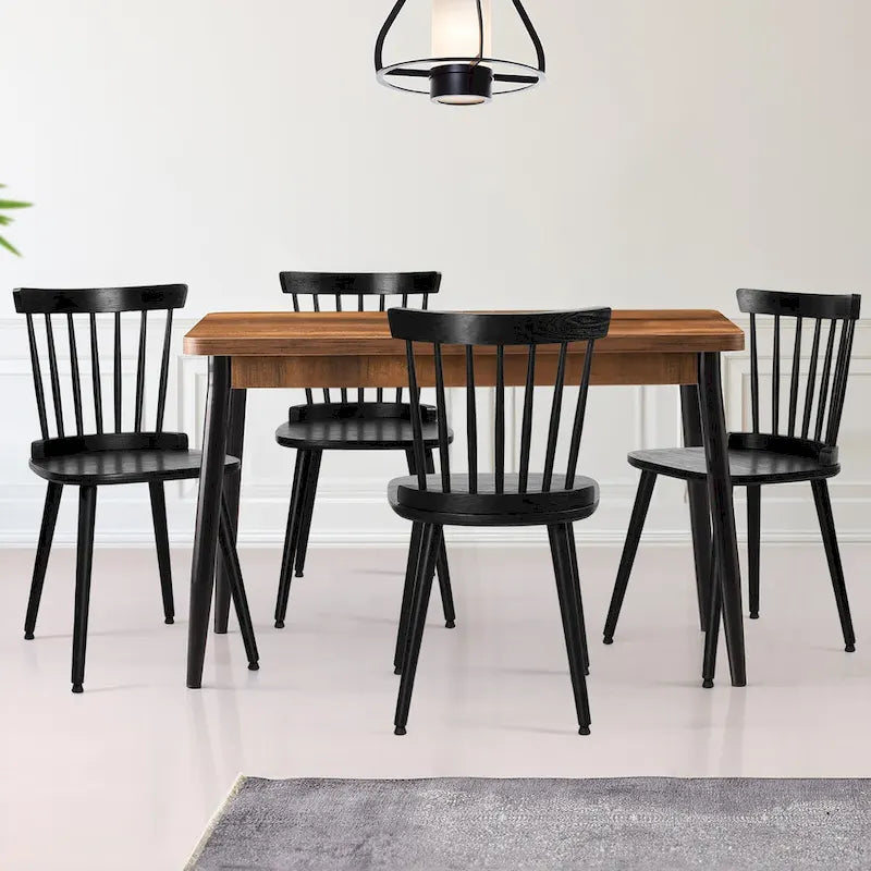 Chaises de salle à manger Windsor de ferme avec dossier à barreaux - 33,3H x 17,4W x 19,7P