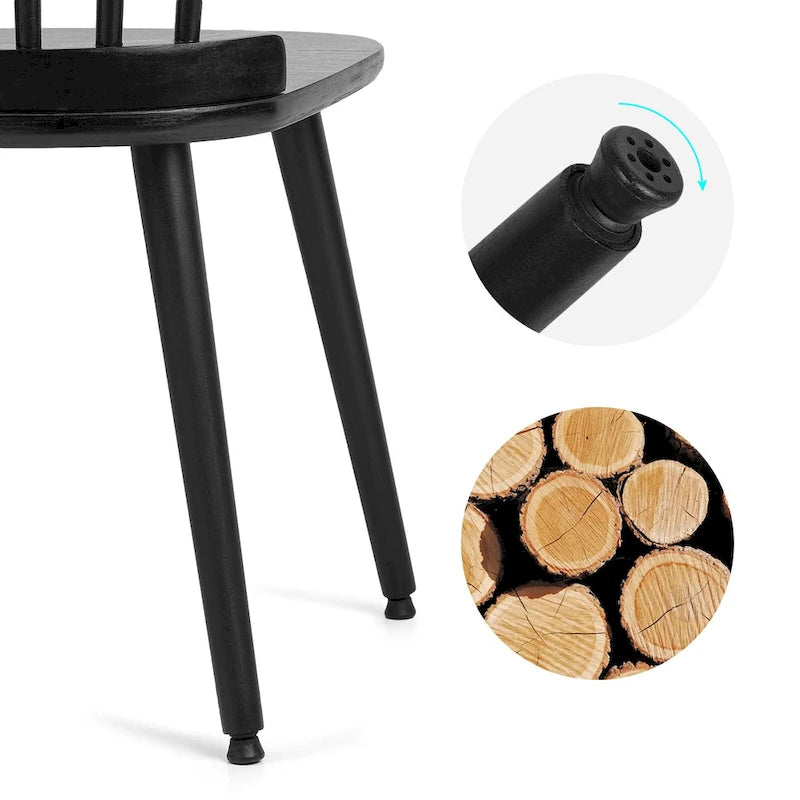 Chaises de salle à manger Windsor de ferme avec dossier à barreaux - 33,3H x 17,4W x 19,7P