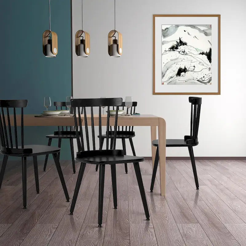 Chaises de salle à manger Windsor de ferme avec dossier à barreaux - 33,3H x 17,4W x 19,7P
