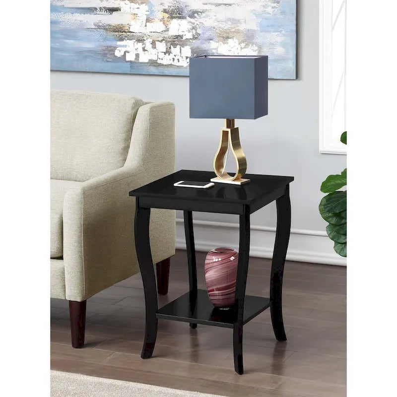 Convenience Concepts American Heritage Square End Table with Shelf