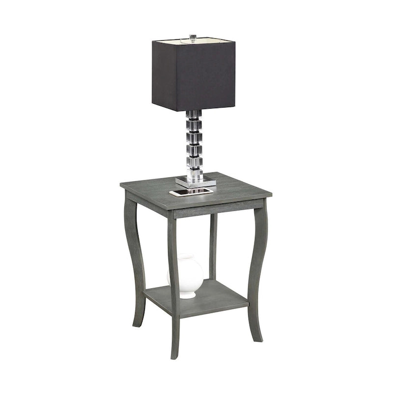 Convenience Concepts American Heritage Table d'appoint carrée avec étagère