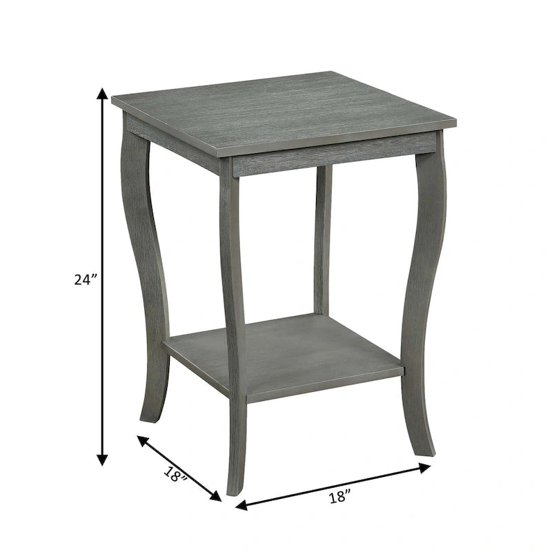 Convenience Concepts American Heritage Table d'appoint carrée avec étagère