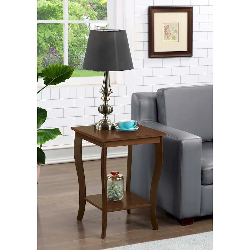 Convenience Concepts American Heritage Table d'appoint carrée avec étagère