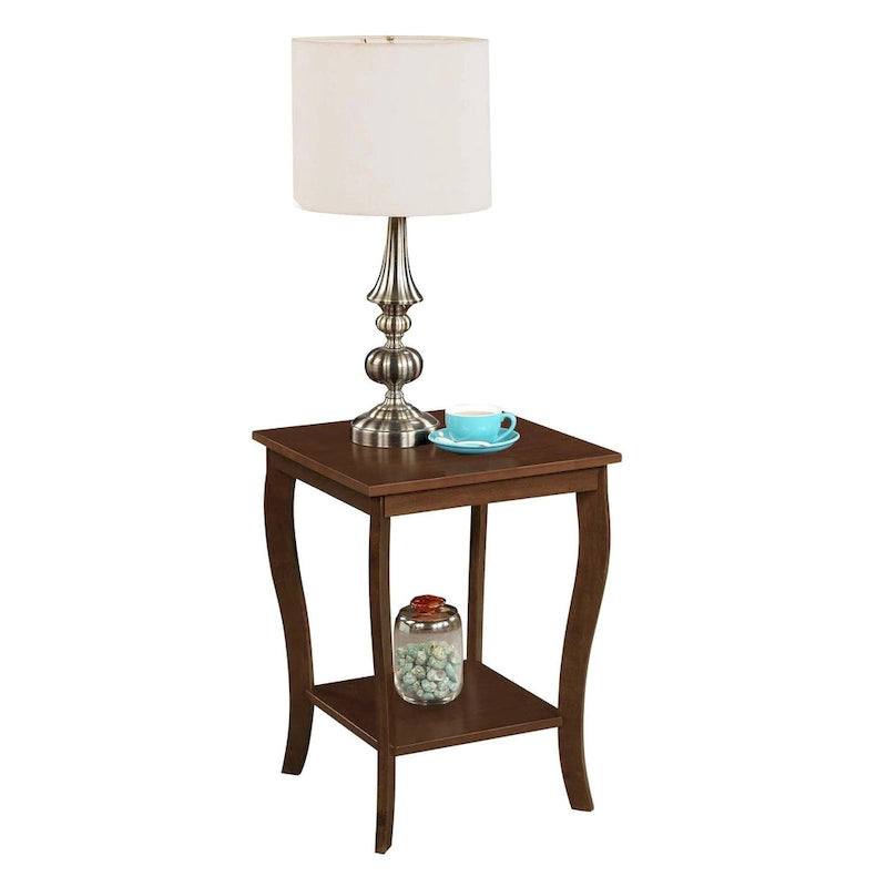 Convenience Concepts American Heritage Table d'appoint carrée avec étagère