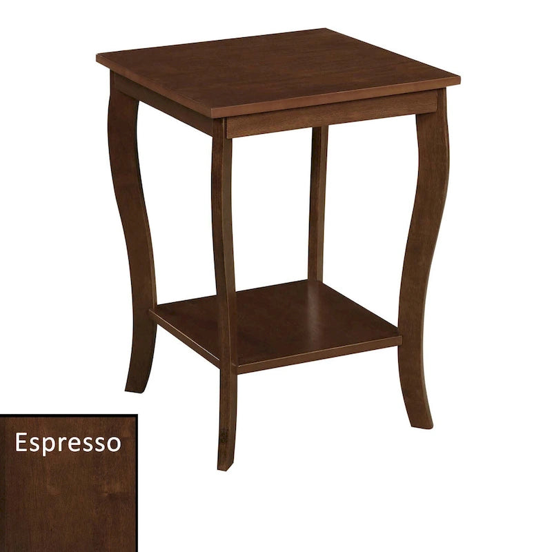 Convenience Concepts American Heritage Table d'appoint carrée avec étagère