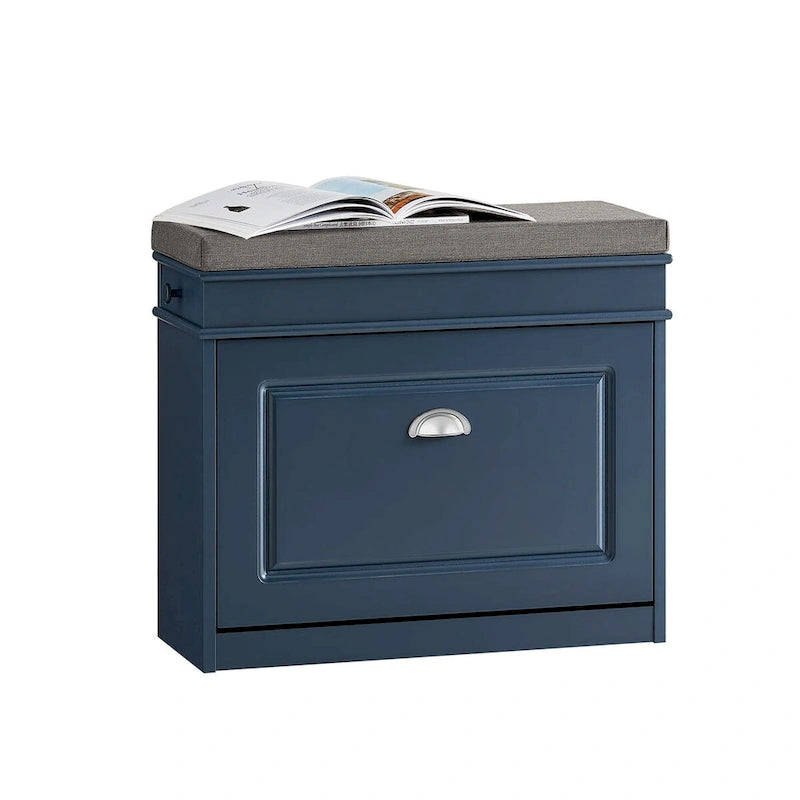 SoBuy FSR82-L-W, Meuble de Rangement pour Chaussures avec Tiroir Basculant, Banc d'entrée