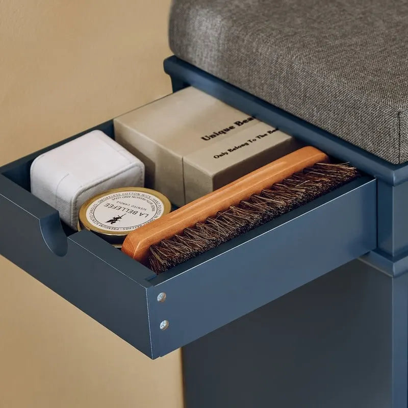 SoBuy FSR82-L-W, Meuble de Rangement pour Chaussures avec Tiroir Basculant, Banc d'entrée
