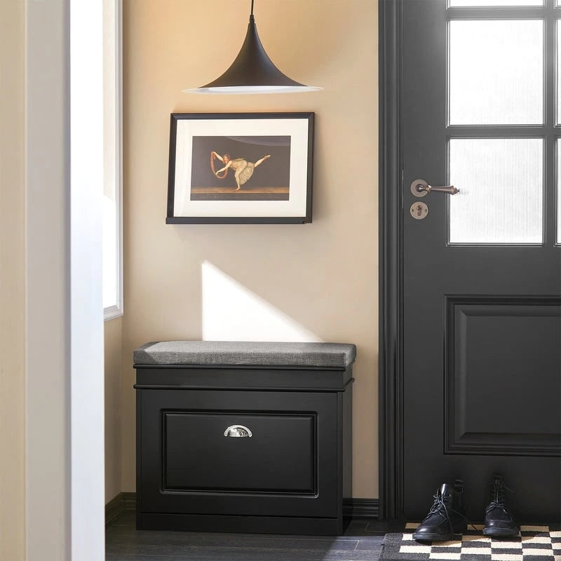 SoBuy FSR82-L-W, Meuble de Rangement pour Chaussures avec Tiroir Basculant, Banc d'entrée