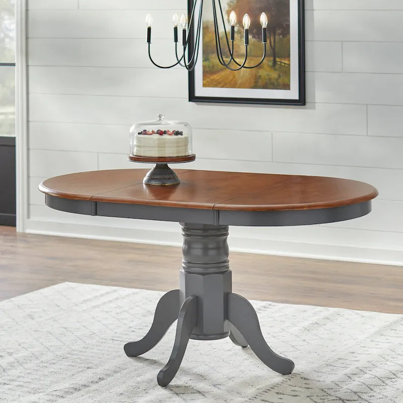 Ensemble de salle à manger en bois massif 7 pièces style ferme Carolina Simple Living avec rallonge