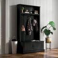 HOMCOM Portemanteau d'entrée autoportant avec banc, armoire à chaussures et étagère supérieure