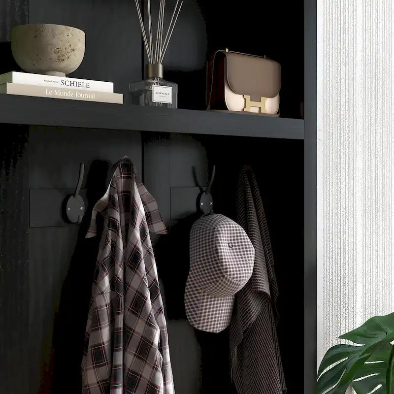 HOMCOM Portemanteau d'entrée autoportant avec banc, armoire à chaussures et étagère supérieure
