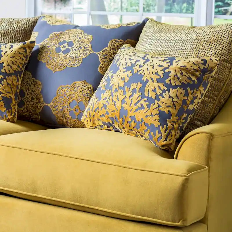 Canapé Gisc en velours contemporain avec accoudoirs inclinés par Furniture of America