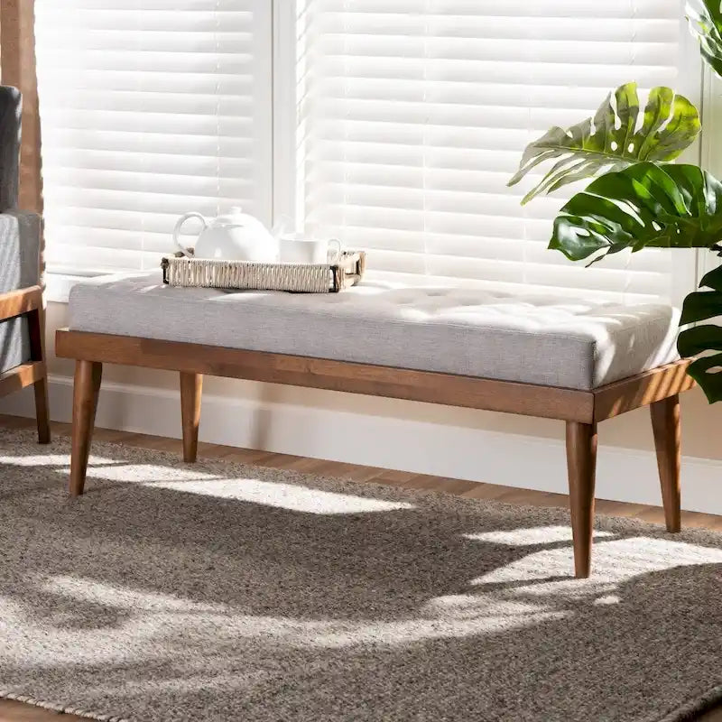 Banc en tissu de style Mid-century Carson Carrington Hjeltevad