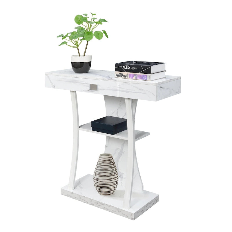 Convenience Concepts Newport Table Console Harri à 1 Tiroir avec Étagères