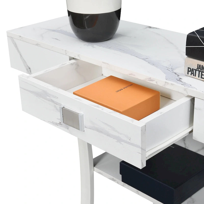 Convenience Concepts Newport Table Console Harri à 1 Tiroir avec Étagères