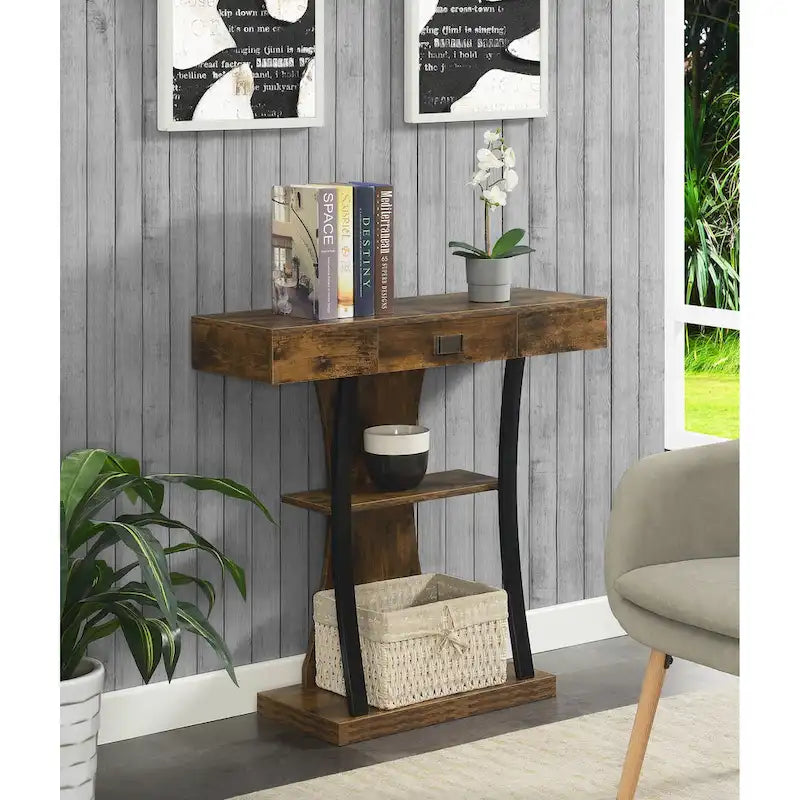 Convenience Concepts Newport Table Console Harri à 1 Tiroir avec Étagères