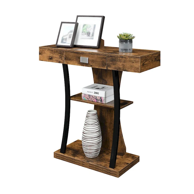 Convenience Concepts Newport Table Console Harri à 1 Tiroir avec Étagères