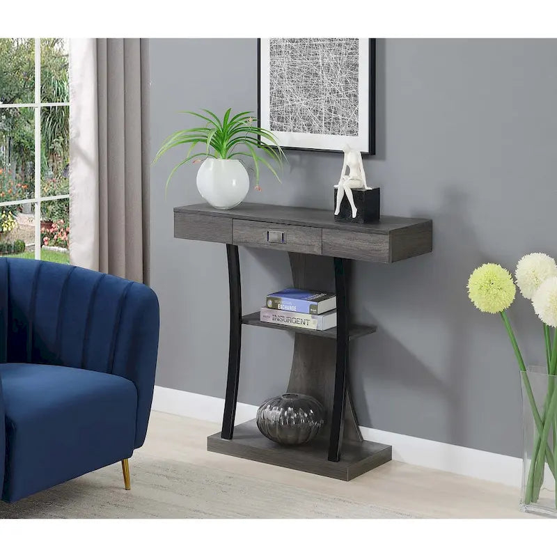 Convenience Concepts Newport Table Console Harri à 1 Tiroir avec Étagères