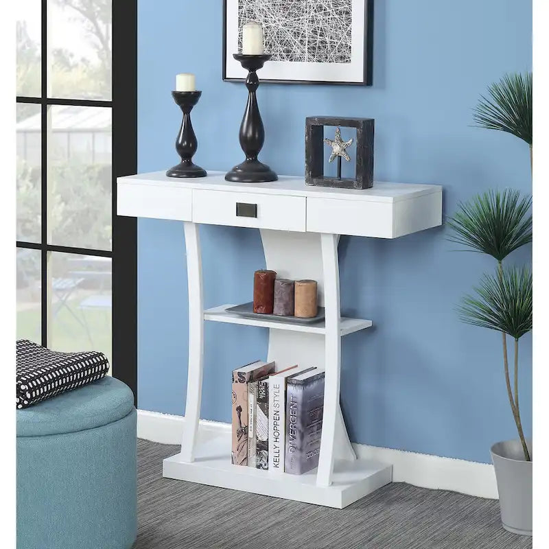 Convenience Concepts Newport Table Console Harri à 1 Tiroir avec Étagères