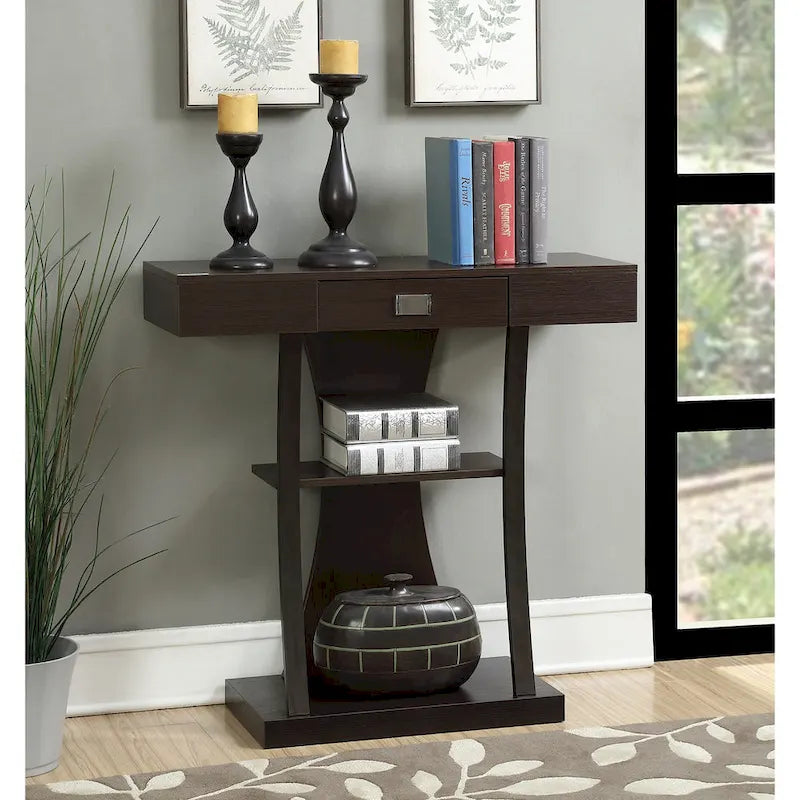 Convenience Concepts Newport Table Console Harri à 1 Tiroir avec Étagères