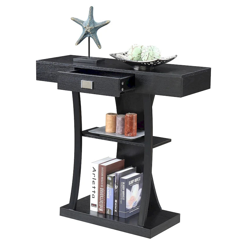 Convenience Concepts Newport Table Console Harri à 1 Tiroir avec Étagères
