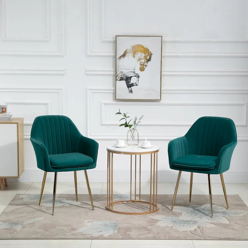 AVAWING Chaises d'appoint avec accoudoirs, lot de 2 chaises de salle à manger rembourrées en velours