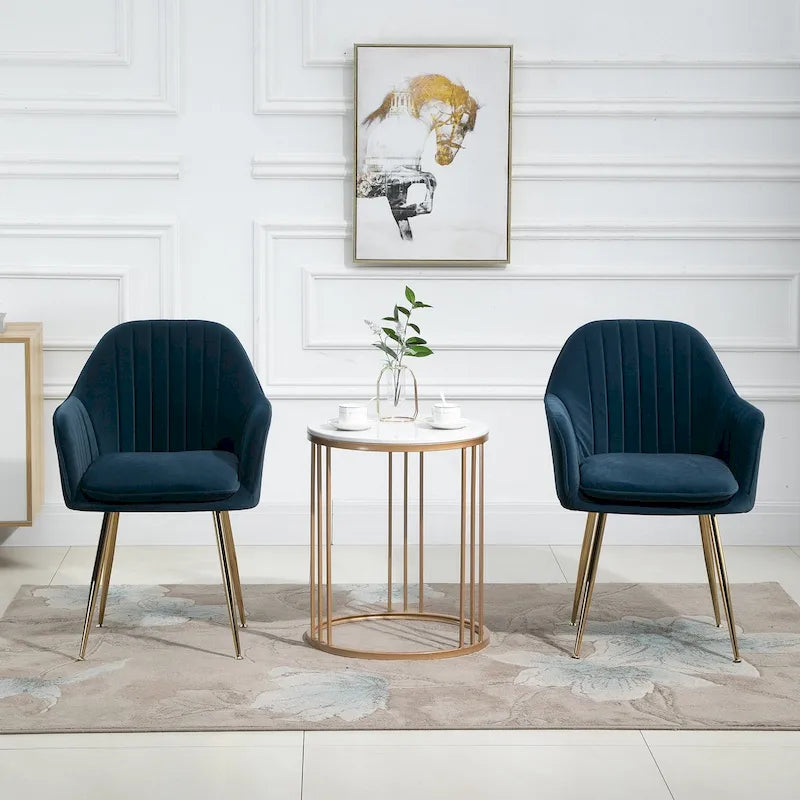 AVAWING Chaises d'appoint avec accoudoirs, lot de 2 chaises de salle à manger rembourrées en velours