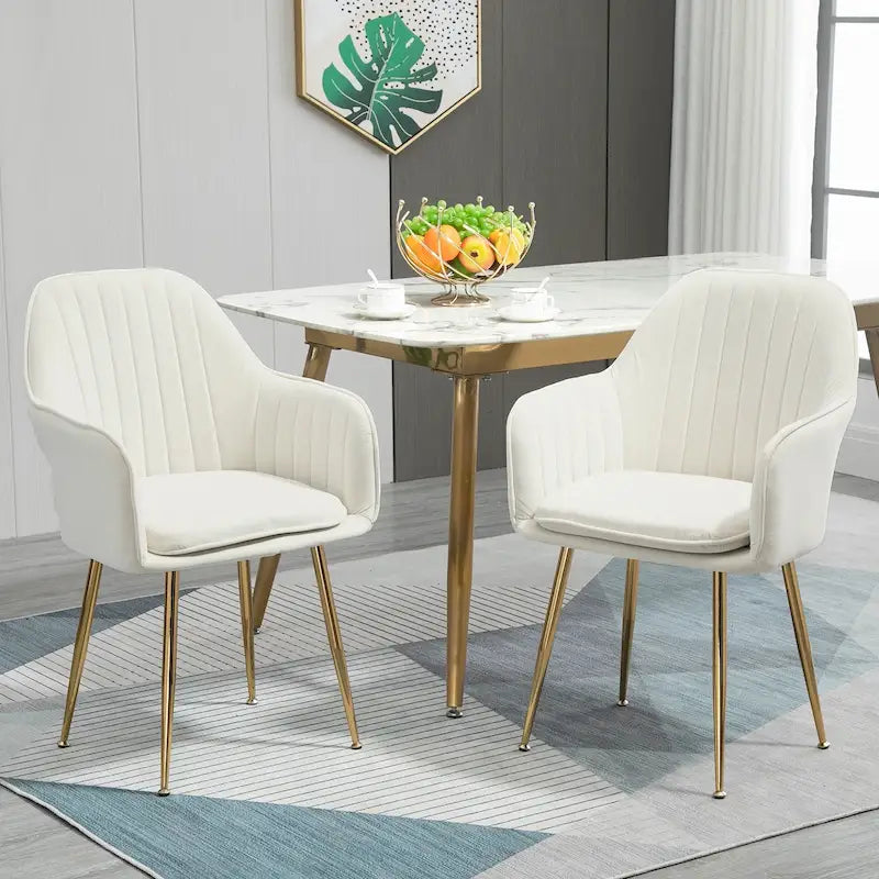 AVAWING Chaises d'appoint avec accoudoirs, lot de 2 chaises de salle à manger rembourrées en velours