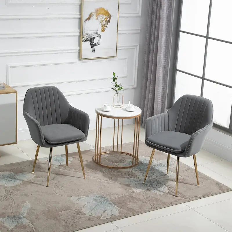 AVAWING Chaises d'appoint avec accoudoirs, lot de 2 chaises de salle à manger rembourrées en velours
