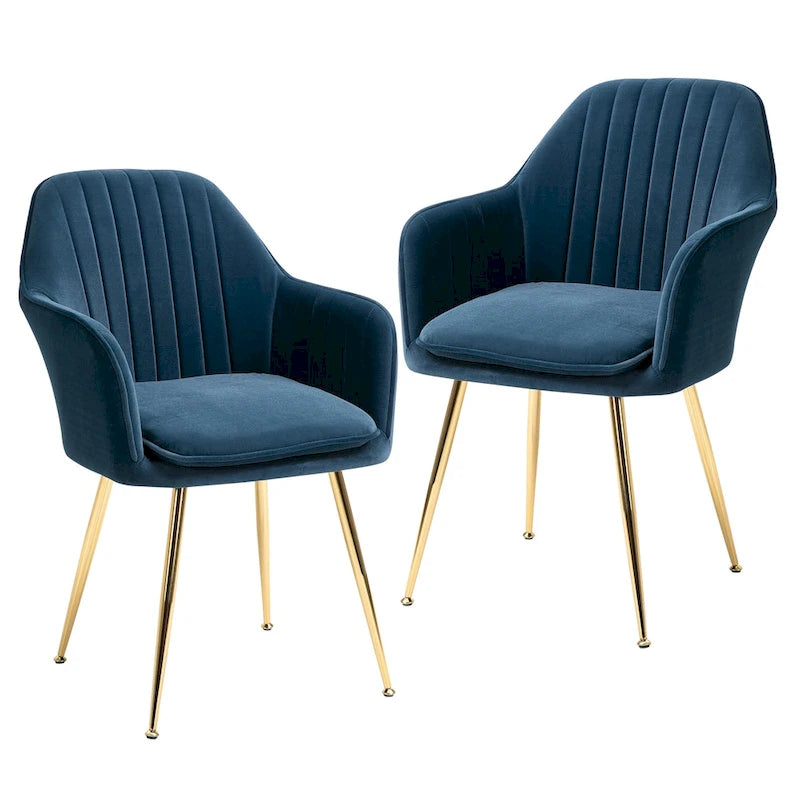 AVAWING Chaises d'appoint avec accoudoirs, lot de 2 chaises de salle à manger rembourrées en velours