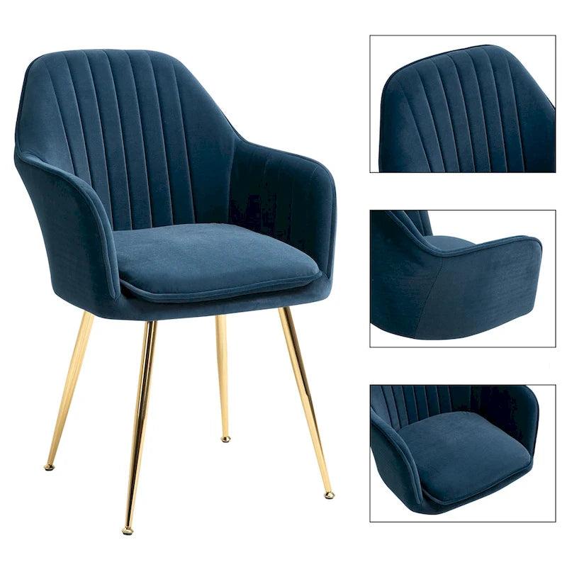AVAWING Chaises d'appoint avec accoudoirs, lot de 2 chaises de salle à manger rembourrées en velours