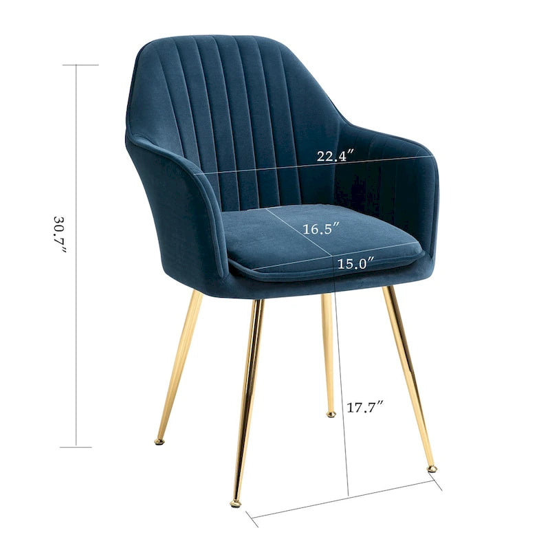 AVAWING Chaises d'appoint avec accoudoirs, lot de 2 chaises de salle à manger rembourrées en velours