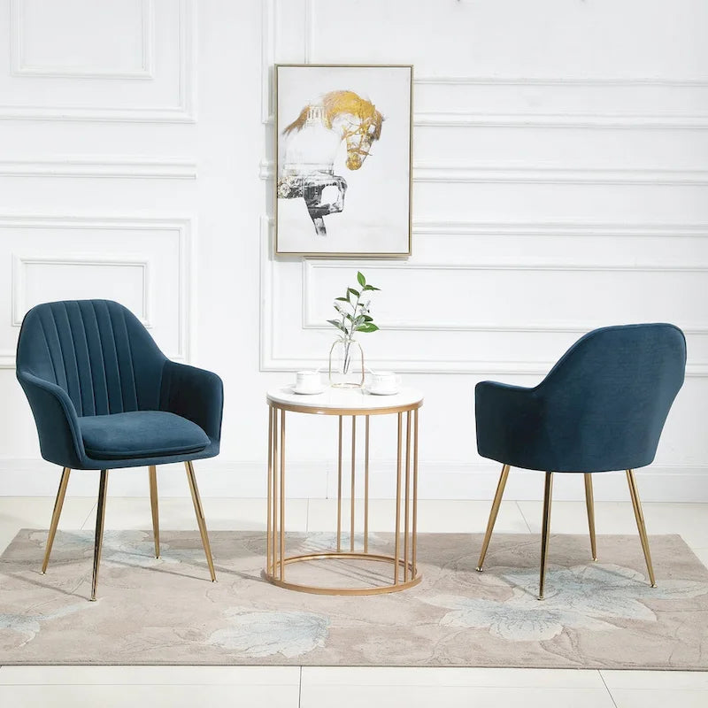 AVAWING Chaises d'appoint avec accoudoirs, lot de 2 chaises de salle à manger rembourrées en velours