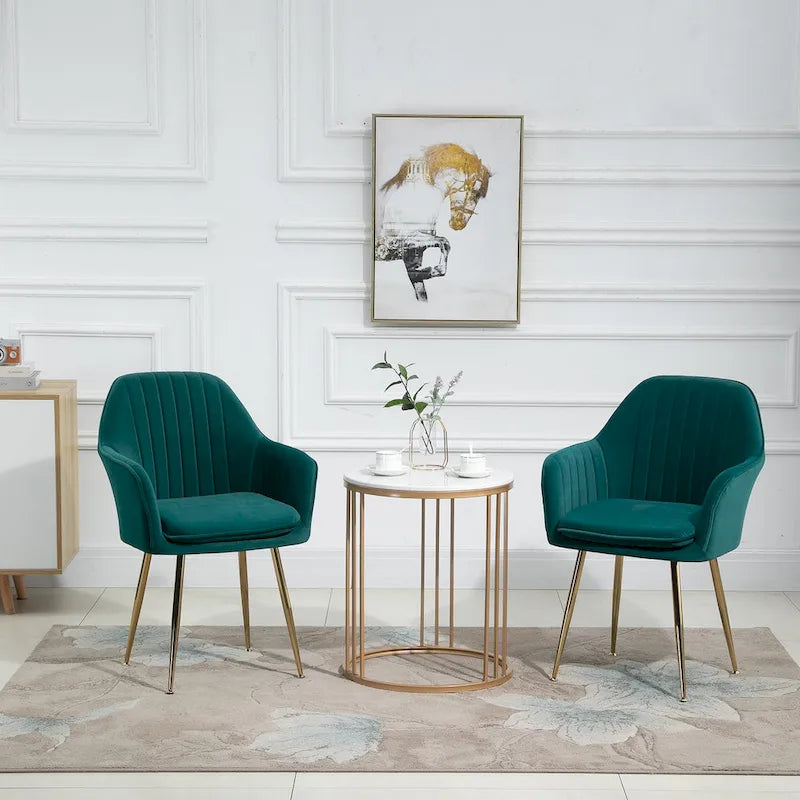 AVAWING Chaises d'appoint avec accoudoirs, lot de 2 chaises de salle à manger rembourrées en velours