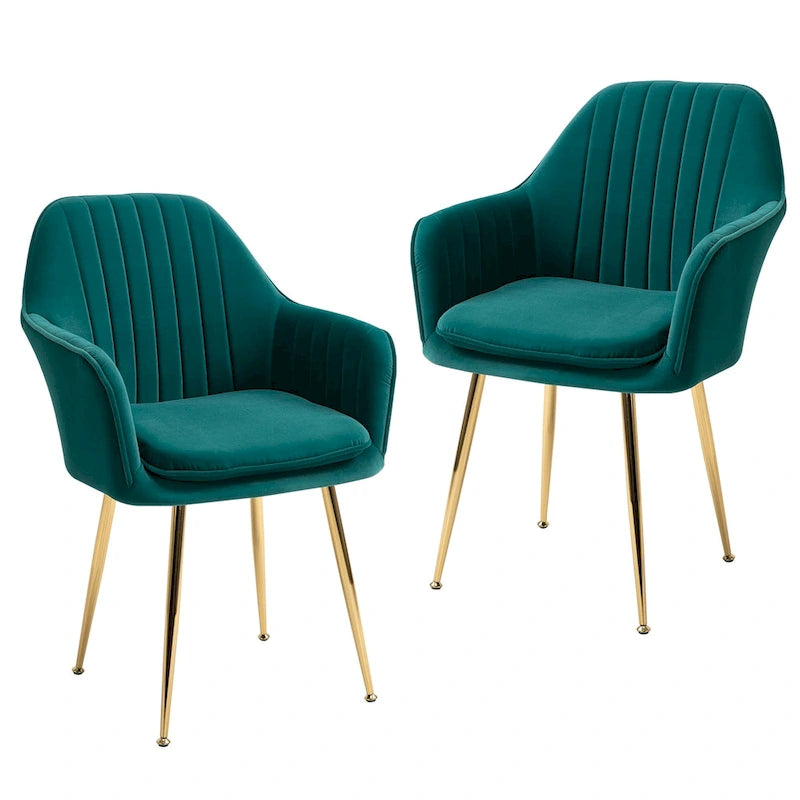 AVAWING Chaises d'appoint avec accoudoirs, lot de 2 chaises de salle à manger rembourrées en velours