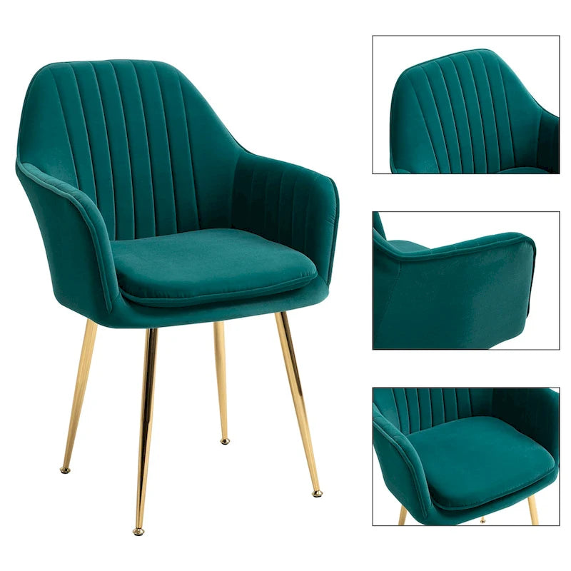 AVAWING Chaises d'appoint avec accoudoirs, lot de 2 chaises de salle à manger rembourrées en velours