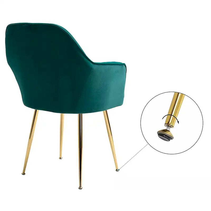 AVAWING Chaises d'appoint avec accoudoirs, lot de 2 chaises de salle à manger rembourrées en velours
