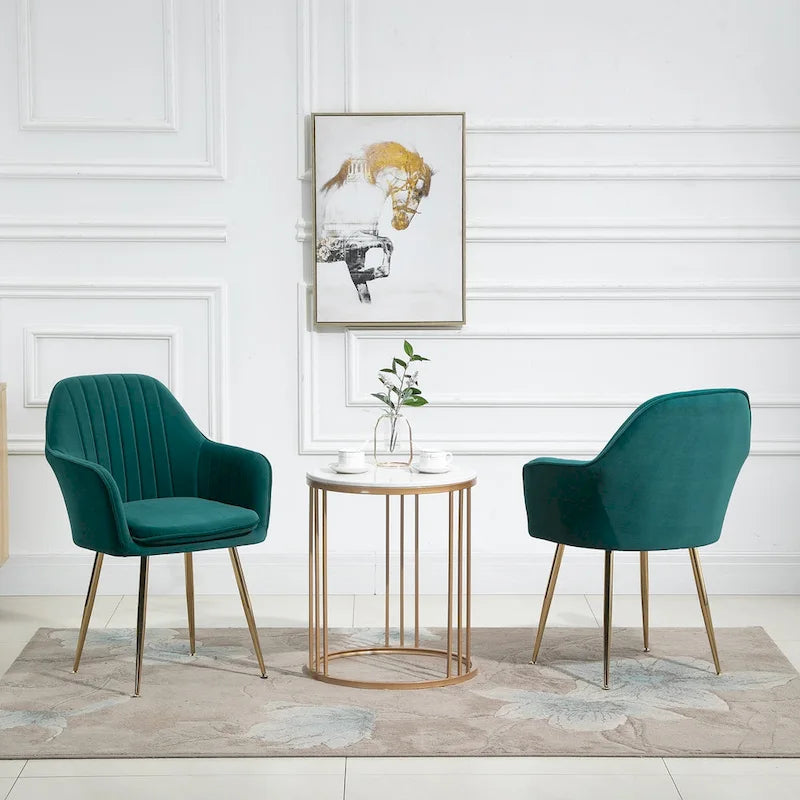 AVAWING Chaises d'appoint avec accoudoirs, lot de 2 chaises de salle à manger rembourrées en velours