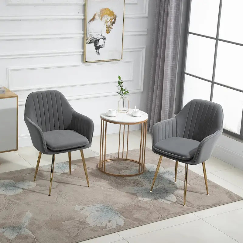 AVAWING Chaises d'appoint avec accoudoirs, lot de 2 chaises de salle à manger rembourrées en velours