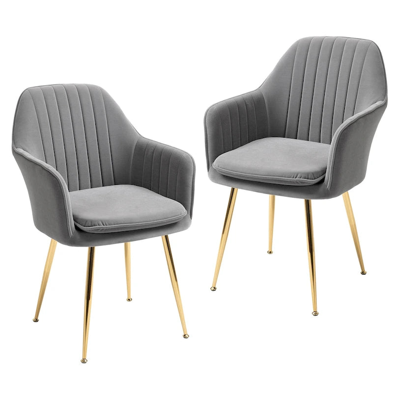 AVAWING Chaises d'appoint avec accoudoirs, lot de 2 chaises de salle à manger rembourrées en velours
