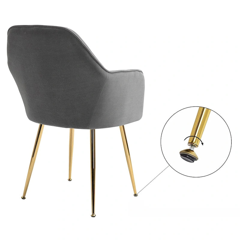 AVAWING Chaises d'appoint avec accoudoirs, lot de 2 chaises de salle à manger rembourrées en velours