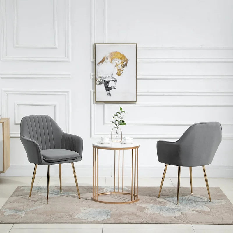 AVAWING Chaises d'appoint avec accoudoirs, lot de 2 chaises de salle à manger rembourrées en velours