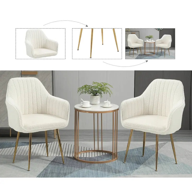 AVAWING Chaises d'appoint avec accoudoirs, lot de 2 chaises de salle à manger rembourrées en velours