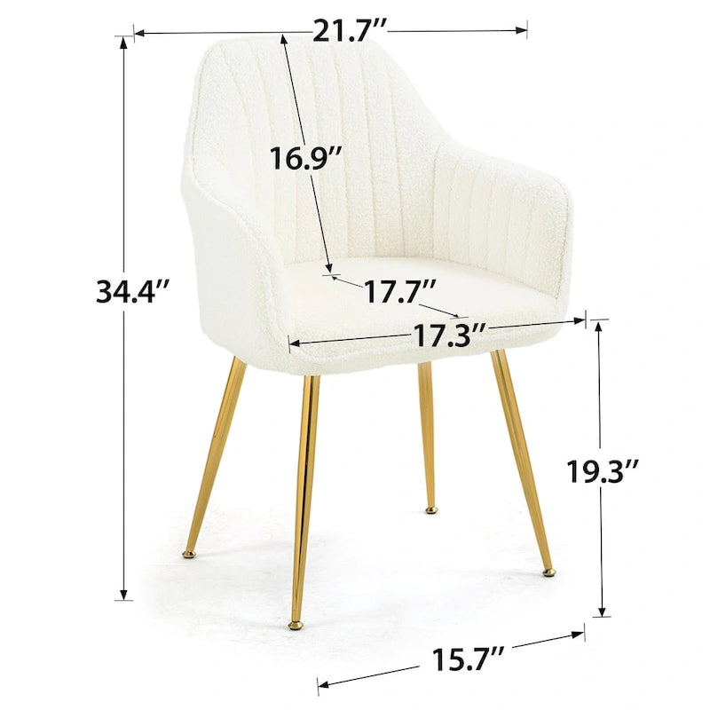 AVAWING Chaises d'appoint avec accoudoirs, lot de 2 chaises de salle à manger rembourrées en velours